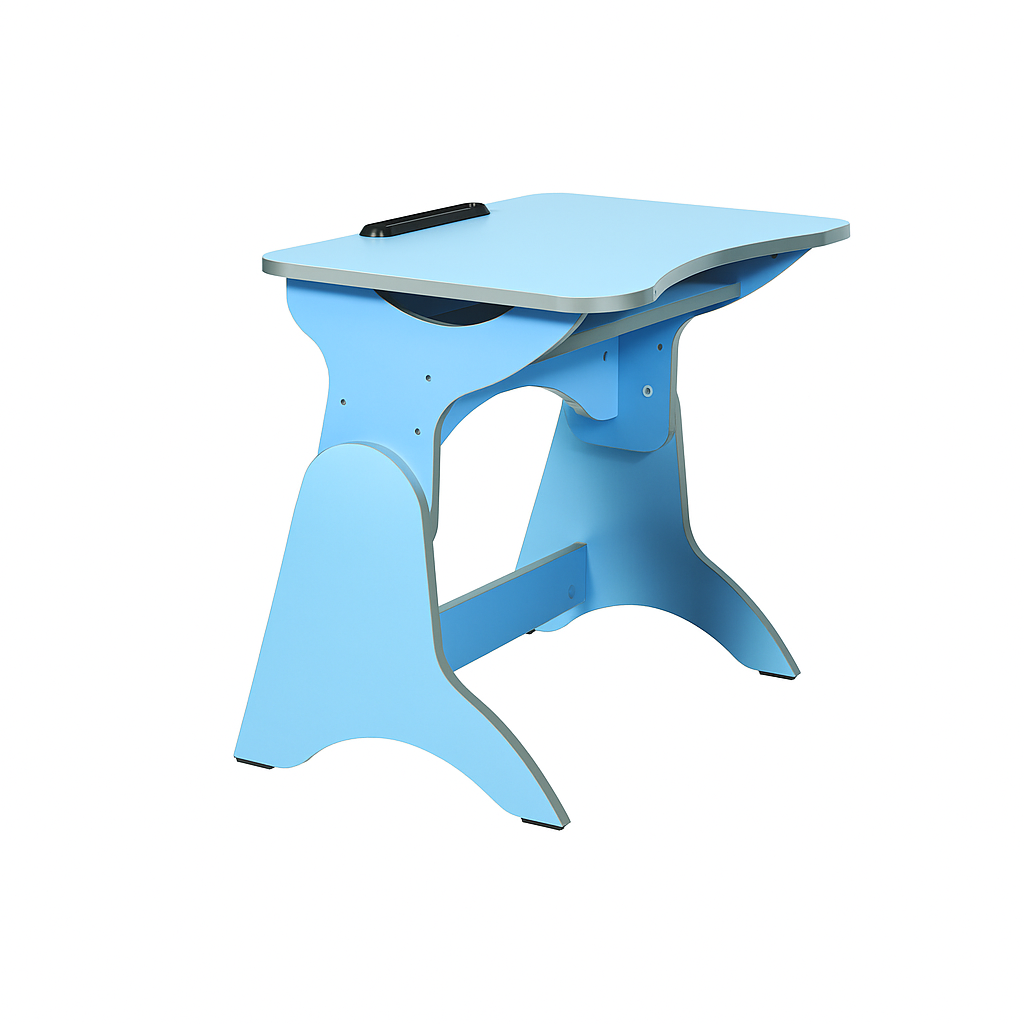 1-місний дитячий стіл з ламінованої ДСП, регулюється на ростові групи №1-3, ЛЕЛЕКА, 600х508х460/520/580 мм.